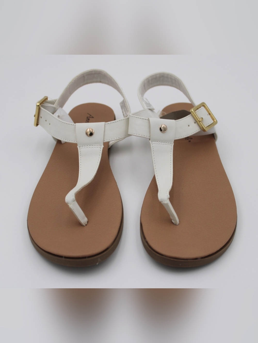 American Eagle White T-Strap Thong Sandals Womens 10 NWT